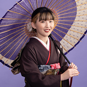 成人式　振袖　傘